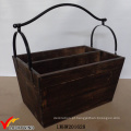 Fazenda Decor Trug Handmade Madeira Armazenamento Divided Basket